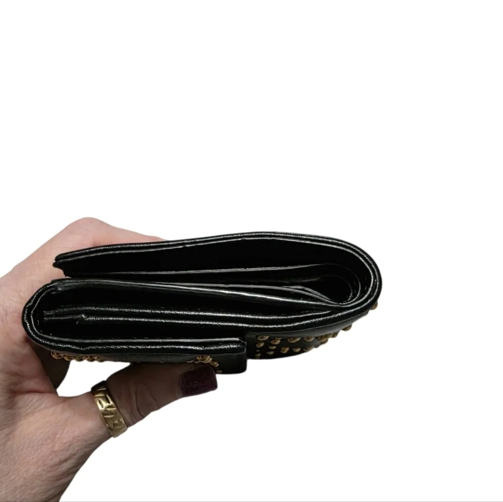 Christian Dior Lady Dior Studded Black Wallet W/COA